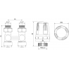 Mexen G01 termosztatikus kétcsöves készlet DN50, egyenes 1/2"x16 mm, nikkel - W912-016-918-01