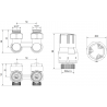 Mexen G02 set de termostat cu două țevi DN50, unghiular 1/2"x16 mm, nichel - W911-016-928-01