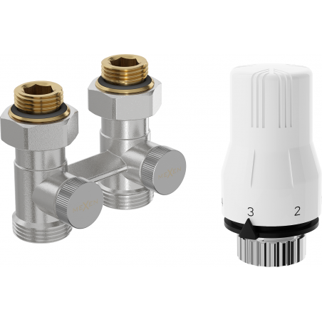 Mexen G02 kétcsöves termosztatikus készlet DN50, egyenes 1/2"x3/4", nikkel - W912-012-928-01