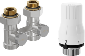 Mexen G02 set termostatic cu două țevi DN50, drept, 1/2"x3/4", nichel - W912-012-928-01