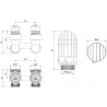 Mexen G03 set de termostat cu două tuburi DN50, unghiular 1/2"x3/4", nichel - W911-012-938-01