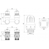 Mexen G04 termosztatikus kétsoros készlet DN50, sarok 1/2"x3/4", nikkel - W911-012-948-01
