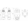 Mexen G04 set termostat dublu tub DN50, drept 1/2"x16 mm, nichel - W912-016-948-01