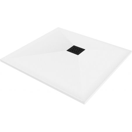 Mexen Stone+ lavoar compozit pătrat 70 x 70 cm, alb, capac negru - 44107070-B