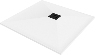 Mexen Stone+ lavoar compozit pătrat 70 x 70 cm, alb, capac negru - 44107070-B
