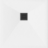 Mexen Stone+ brodzik compozit kwadrat 100 x 100 cm, alb, capac negru - 44101010-B