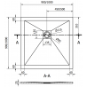Mexen Stone+ cadă de duș pătrată din compozit 90 x 90 cm, alb, capac mascare negru - 44109090-B