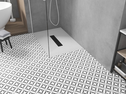 Mexen Toro cadă de duș dreptunghiulară SMC 100 x 70 cm, albă, mască neagră - 43107010-B