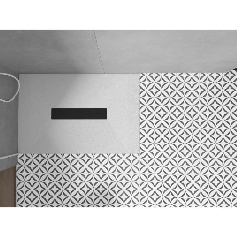 Mexen Toro SMC téglalap alakú zuhanytálca 140 x 80 cm, fehér, fekete takaróelem - 43108014-B