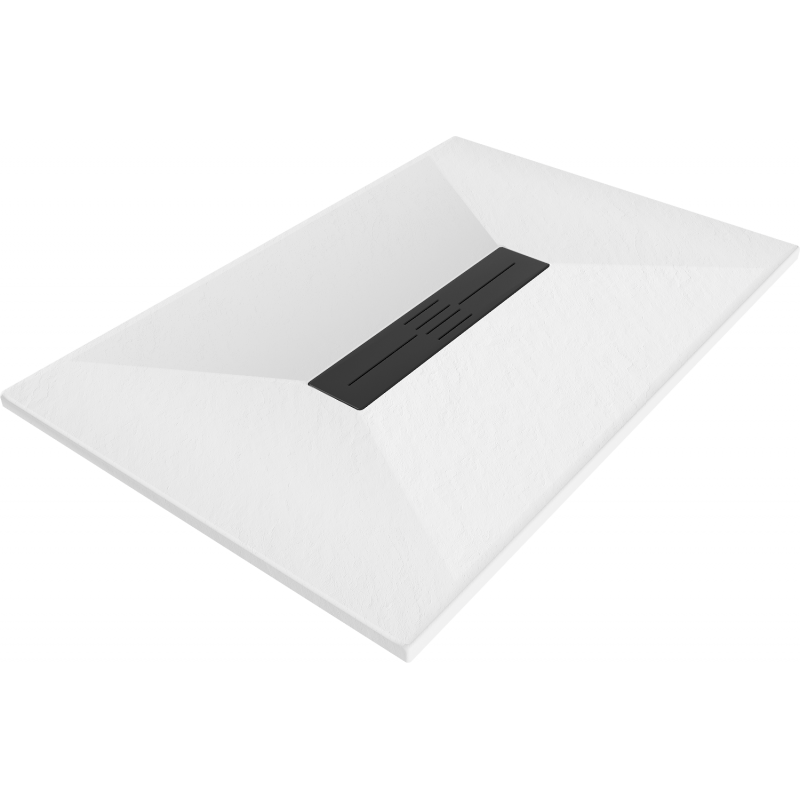 Mexen Toro téglalap alakú SMC zuhanytálca 100 x 90 cm, fehér, fekete takarólap - 43109010-B