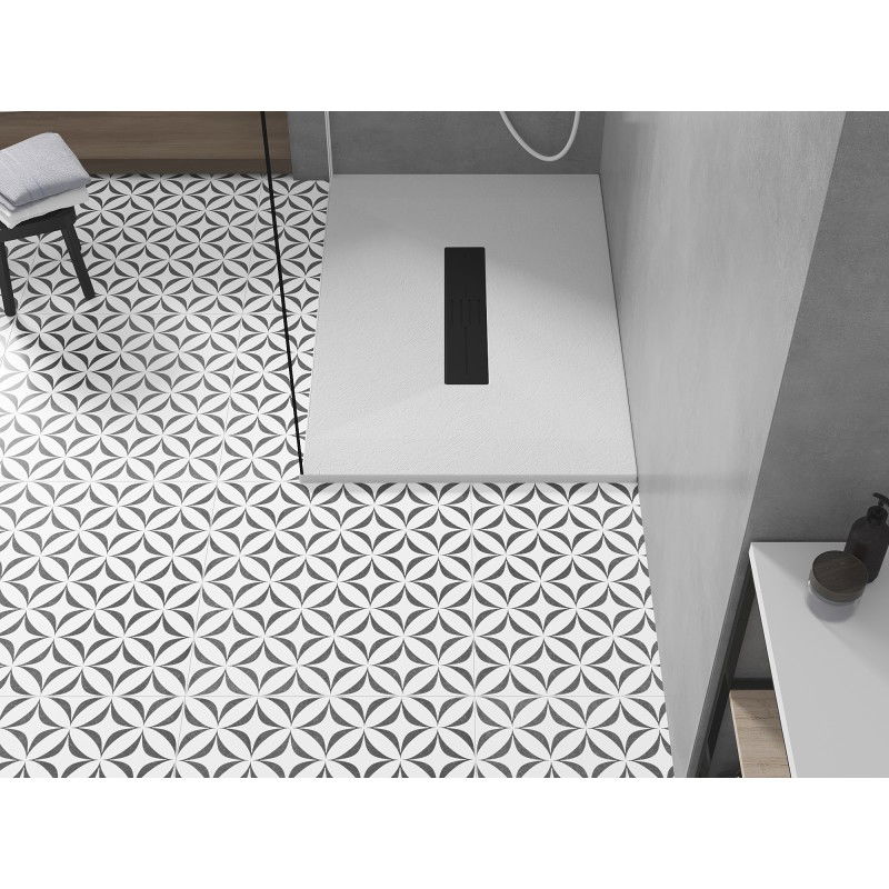 Mexen Toro téglalap alakú SMC zuhanytálca 120 x 90 cm, fehér, fekete burkolat - 43109012-B