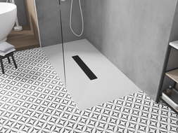 Mexen Toro téglalap alakú zuhanytálca SMC 170 x 70 cm, fehér, fekete burkolat - 43107017-B