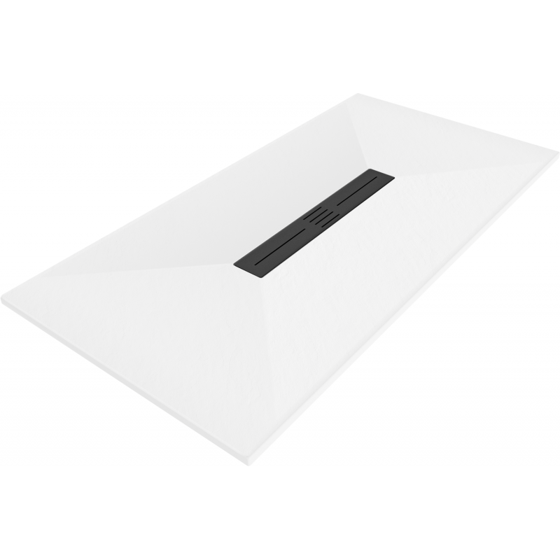 Mexen Toro téglalap alakú zuhanytálca SMC 150 x 80 cm, fehér, fekete burkolat - 43108015-B