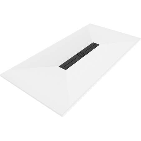 Mexen Toro téglalap alakú zuhanytálca SMC 150 x 80 cm, fehér, fekete burkolat - 43108015-B