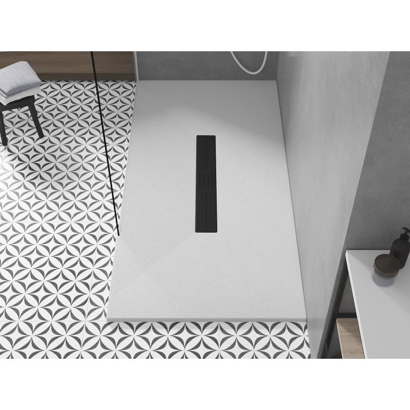 Mexen Toro cadă de duș dreptunghiulară SMC 150 x 80 cm, albă, mască neagră - 43108015-B