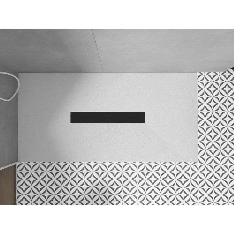 Mexen Toro SMC téglalap alakú zuhanytálca 180 x 80 cm, fehér, fekete takaró - 43108018-B