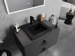 Mexen Atena chiuvetă încastrată 41 x 41 cm, Negru mat - 25014170