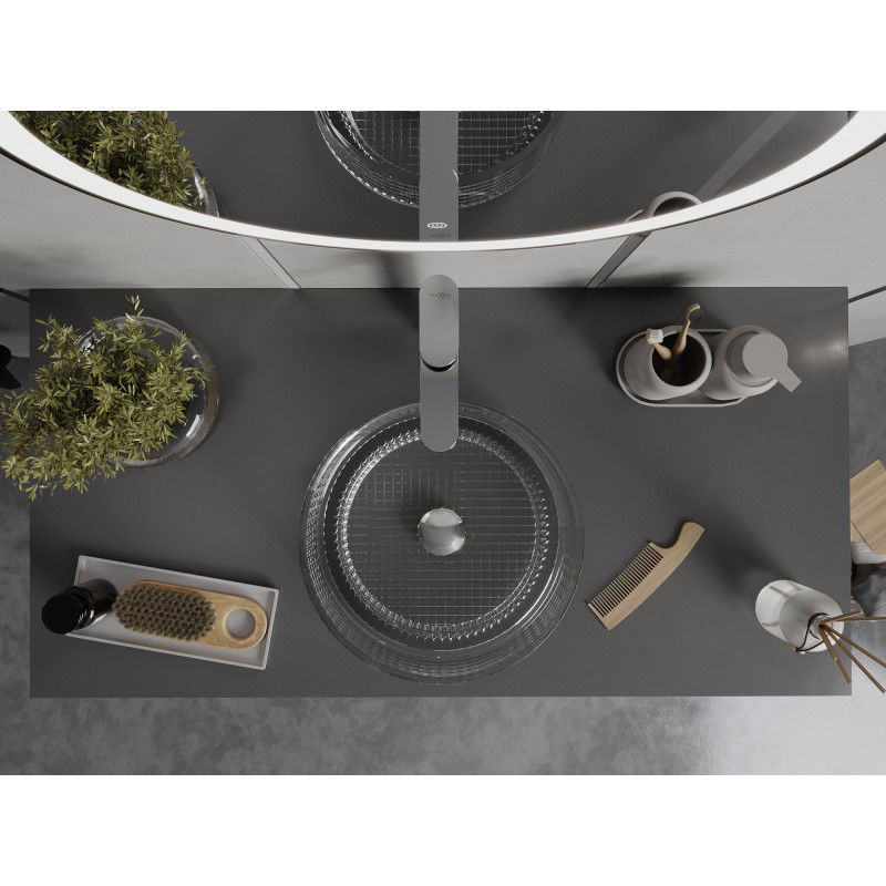 Mexen Lira üvegből készült asztali mosdókagyló 37 x 37 cm, átlátszó - 24053700