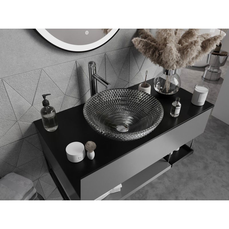 Mexen Olza lavoar de sticlă montat pe blat 42 x 42 cm, transparent - 24094200