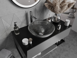 Mexen Olza lavoar de sticlă montat pe blat 42 x 42 cm, transparent - 24094200