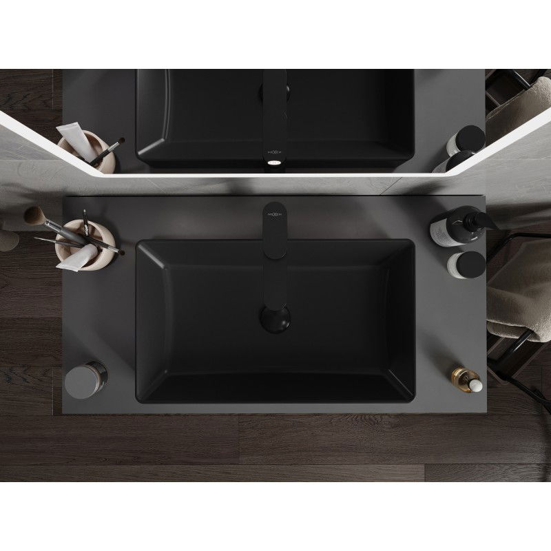 Mexen Nadia pultra szerelhető mosdó 62 x 35 cm, fekete matt - 21616085