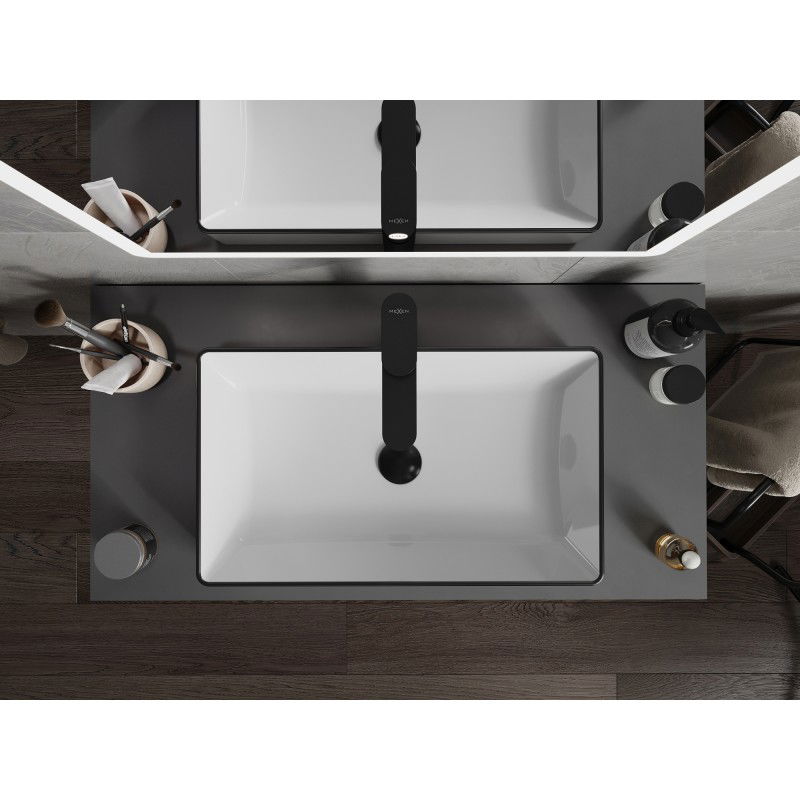 Mexen Nadia pultra szerelhető mosdó 62 x 35 cm, fehér/fekete - 21616007