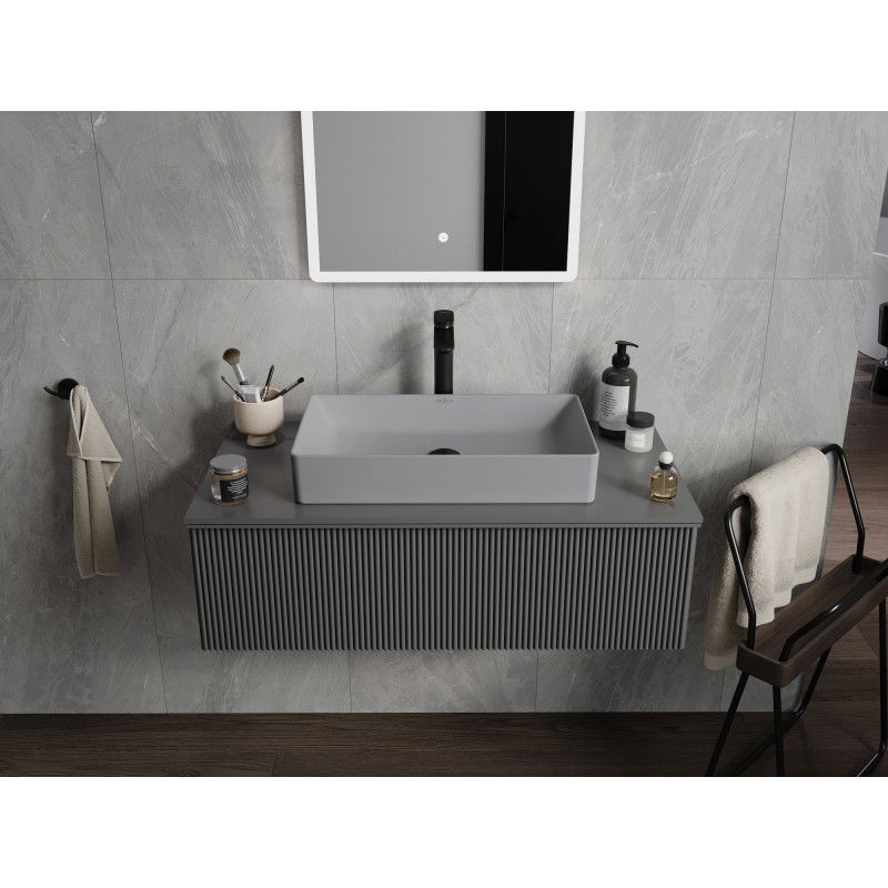Mexen Nadia lavoar pe blat 62 x 35 cm, gri deschis mat - 21616061