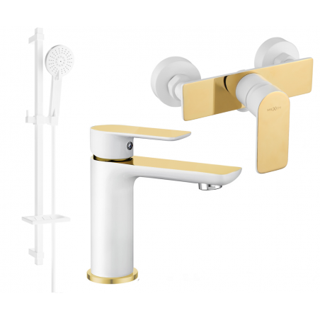 Mexen Alfa DQ40 set de duș, alb/auriu - 745704DQ40-25