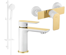 Mexen Alfa DQ40 set de duș, alb/auriu - 745704DQ40-25