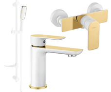 Mexen Alfa DF49 set de duș, alb/auriu - 745704DF49-25