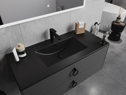 Mexen Atena chiuvetă încastrată 100 x 46 cm, Negru mat - 25011070