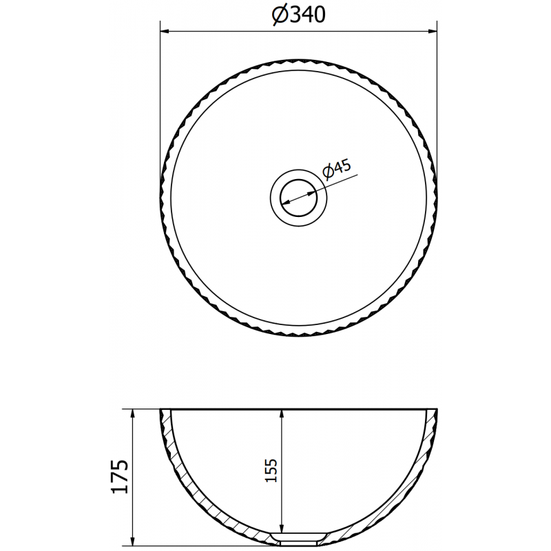Mexen Dora chiuvetă de sticlă deasupra blatului 34 x 34 cm, transparent - 24113400
