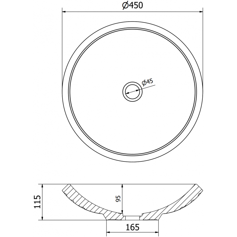 Mexen Heba chiuvetă din sticlă montată pe blat 45 x 45 cm, transparentă - 24064500