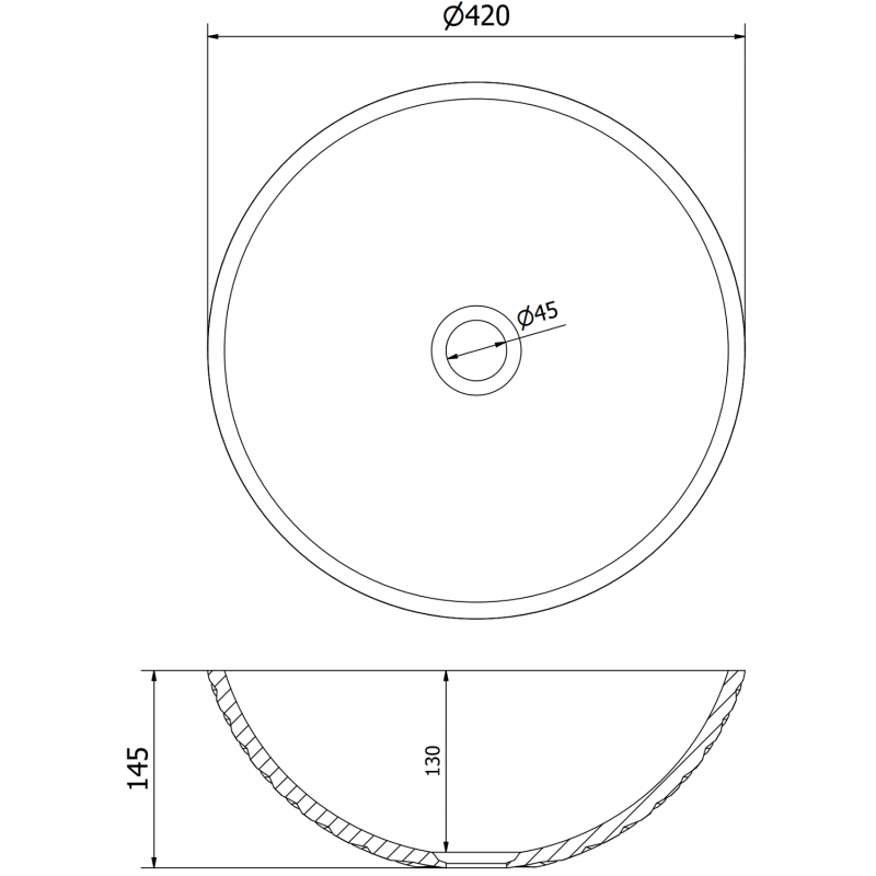 Mexen Olza lavoar de sticlă montat pe blat 42 x 42 cm, transparent - 24094200