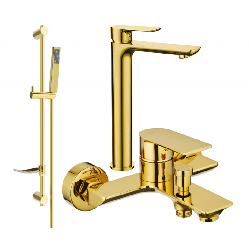 Mexen Alfa DF02 set pentru cadă, auriu - 745713DF02-50