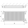 Mexen CVH20 Radiator igienic plăcuță 900 x 1600 mm, conectare inferioară, 2464 W, alb - W620H-090-160-00