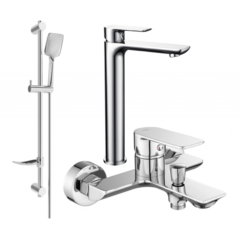 Mexen Alfa DF62 set de baie, crom - 745713DF62-00
