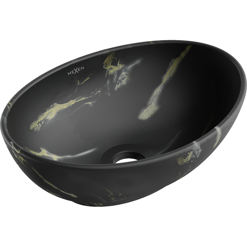 Mexen Elza chiuvetă de blat 40 x 33 cm, piatră neagră - 21014084