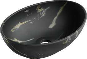 Mexen Elza chiuvetă de blat 40 x 33 cm, piatră neagră - 21014084