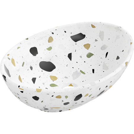 Mexen Elza chiuvetă de blat 40 x 33 cm, piatră albă terazzo - 21014083