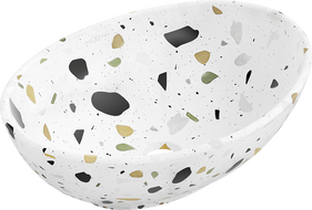 Mexen Elza felültétre szerelhető mosdó 40 x 33 cm, fehér terrazzo kő - 21014083