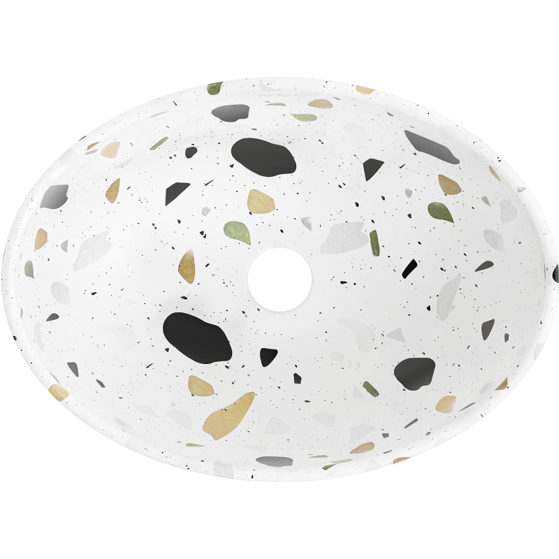 Mexen Elza chiuvetă de blat 40 x 33 cm, piatră albă terazzo - 21014083