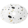 Mexen Elza felültétre szerelhető mosdó 40 x 33 cm, fehér terrazzo kő - 21014083