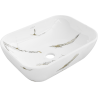 Mexen Rita 45 x 32 cm-es pultra helyezhető mosdókagyló, fehér kő - 21084581