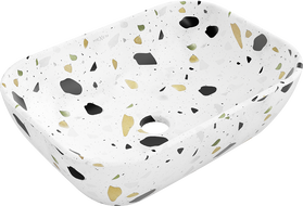 Mexen Rita chiuvetă pe blat 45 x 32 cm, piatră albă terrazo - 21084587