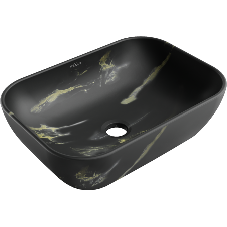 Mexen Rita countertop mosdó 45 x 32 cm, fekete kő - 21084588