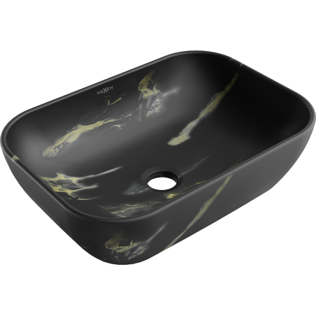 Mexen Rita matt fali mosdó 45 x 32 cm, fekete kő - 21084588
