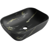 Mexen Rita matt fali mosdó 45 x 32 cm, fekete kő - 21084588