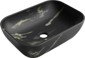 Mexen Rita countertop mosdó 45 x 32 cm, fekete kő - 21084588