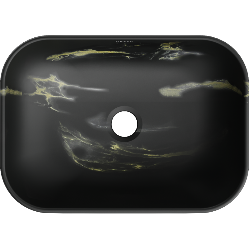 Mexen Rita chiuvetă deasupra blatului 45 x 32 cm, piatră neagră - 21084588